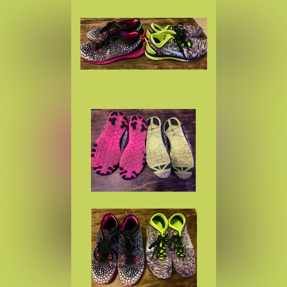 Women's Nike Lightweight Running Shoes - Pink & Yellow